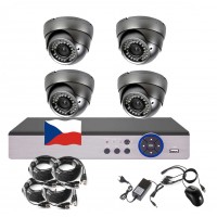 4CH 5MPx STARVIS AHD kamerový set CCTV EONBOOM VR4D - DVR s LAN a 4x vonkajšia dome kamera