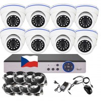 8CH 5MPx AHD kamerový set CCTV EONBOOM 8D - DVR s LAN a 8x vonkajšia dome kamera