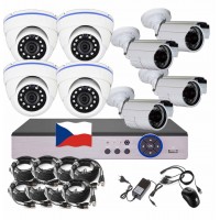 8CH 5MPx AHD kamerový set CCTV EONBOOM 4+4 - DVR s LAN a 4+4 vonkajšie bullet/dome kamery