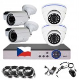 4CH 5MPx AHD kamerový set EONBOOM 2 + 2bd CCTV - DVR s LAN a 4x vonkajšie bullet / dome kamera