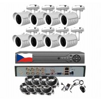 8CH 8MPx AHD kamerový set 4K CCTV ZONEWAY 8B - DVR s LAN a 8x bullet kamera