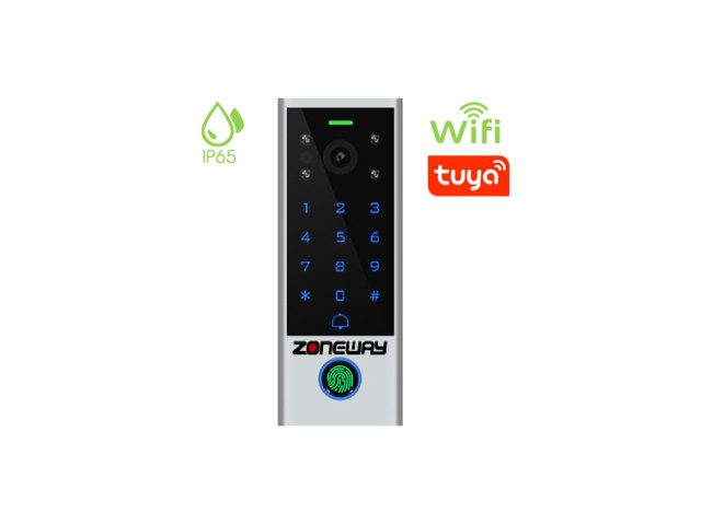 2MP WIFI P2P TUYA video zvonček s klávesnicou, RFID a biometrickou čítačkou | ZONEWAY V3-F