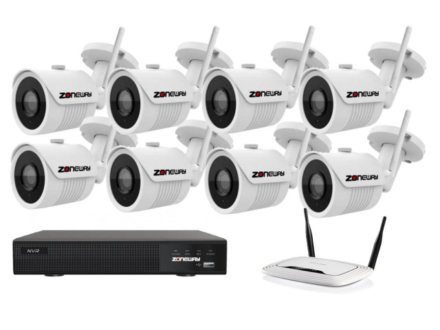 4MPx WIFI kamerový IP set - 8x NC950+, NVR3016 | ZONEWAY 8-NC950+3016