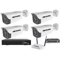 8MPx 4K ZOOM COLORVU kamerový IP POE set - 4x NC988, POE switch 4 + 1, NVR | ZONEWAY 4-NC988-3016
