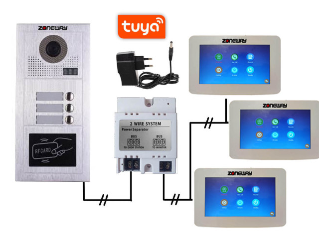 Set WIFI P2P TUYA videozvonku | ZONEWAY ZW-777 + ZW-619-3D