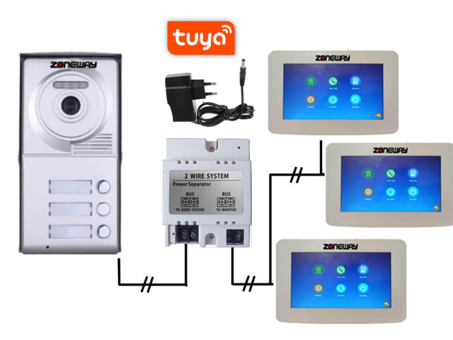 Set WIFI P2P TUYA videozvonku | ZONEWAY ZW-777 + ZW-702-3