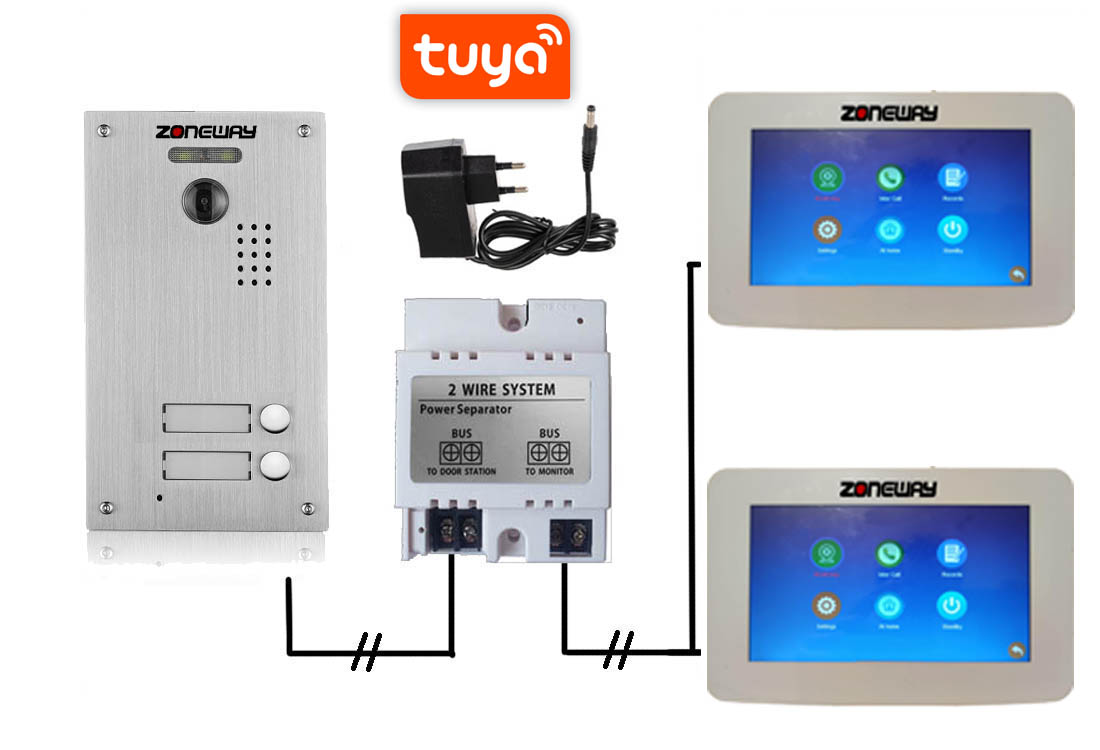 Set WIFI P2P TUYA videozvonku | ZONEWAY ZW-777 + ZW-738-2