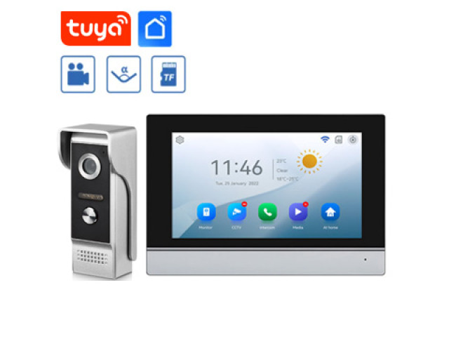 Tuya Smart AHD WiFi video interkom se 7" dotykovým monitorem | ZONEWAY ZW-7024-M6