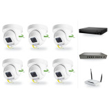 IP kamerový set 6x vonkajšia PTZ kamera 6 Mpx, zoom 4x, PoE switch 8+1, NVR3016 | ZONEWAY 6-X4DM6S-3016