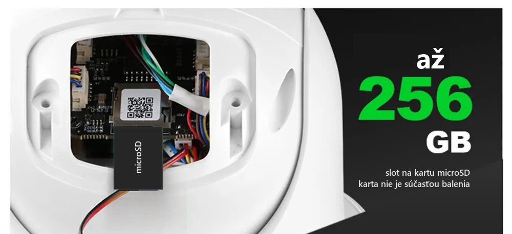 Slot na kartu microSD až 256 GB v kamere HICO X4D-M6S